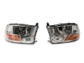 Picture of Raxiom 09-18 Dodge RAM 1500 Axial OEM Rep Headlights w- Single Bulb- Chrome Housing Clear Lens