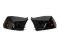 Picture of Raxiom 09-18 Dodge RAM 1500 Axial OEM Rep Headlights w- Single Bulb- Chrome Housing Smoked Lens