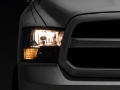 Picture of Raxiom 09-18 Dodge RAM 1500 Axial Series Euro Style Headlights w- Dual Bulb Blk Housing Clear Lens