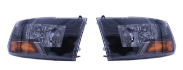 Picture of Raxiom 09-18 Dodge RAM 1500-2500-3500 Euro Style Headlights w- Single Bulb- Blk Housing Clear Lens