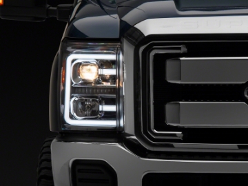 Picture of Raxiom 11-16 Ford F-250 Super Duty LED Projector Headlights - Chrome Housing Clear Lens