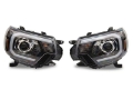 Picture of Raxiom 12-15 Toyota Tacoma Axial Projector Headlights w- SEQL LED Bar- Blk Housing Clear Lens