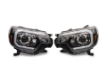 Picture of Raxiom 12-15 Toyota Tacoma Axial Series Projector Headlights w- LED Bar- Blk Housing Clear Lens