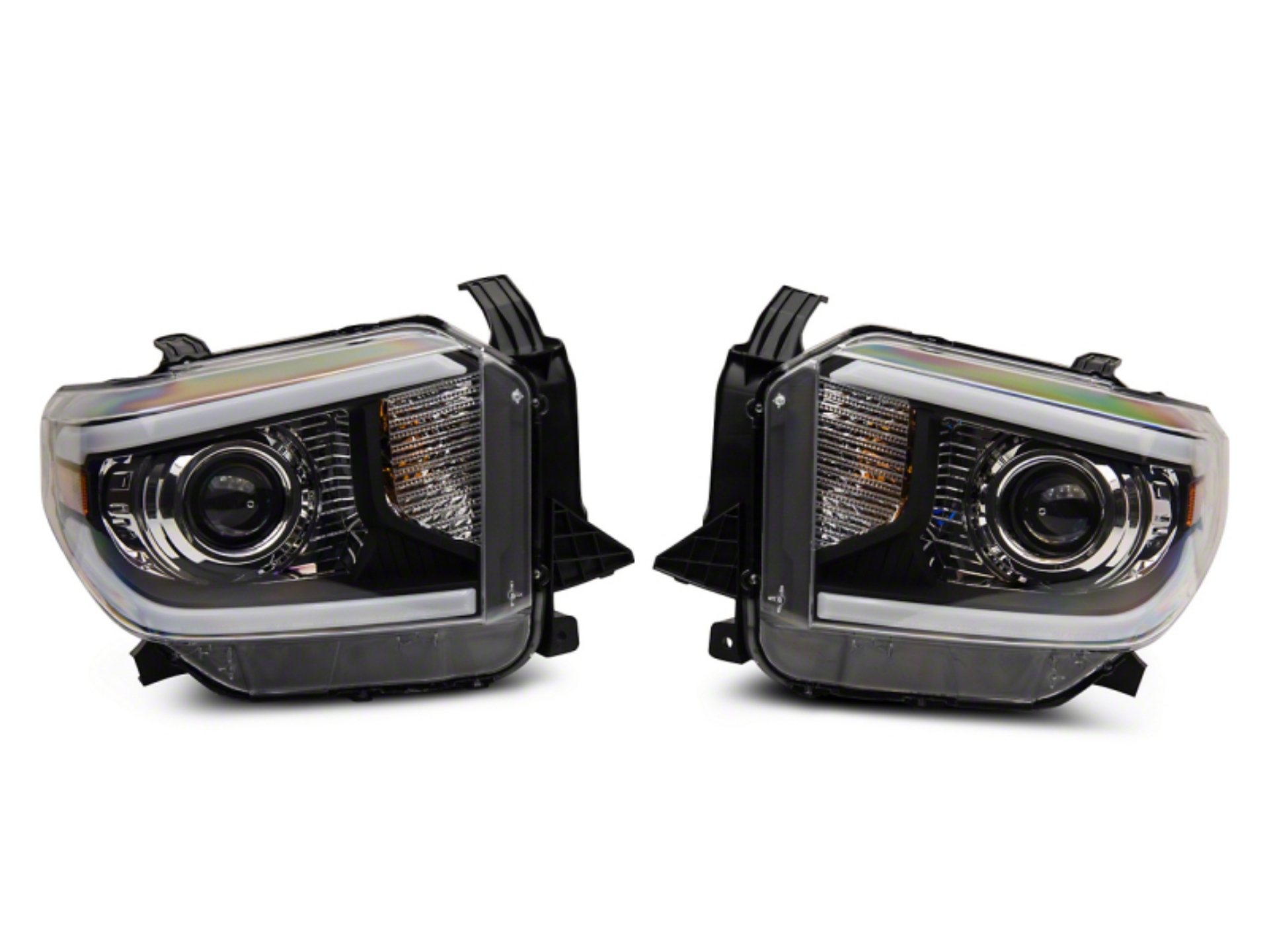 Picture of Raxiom 14-21 Toyota Tundra Axial Projector Headlights w- SEQL LED Bar- Blk Housing Clear Lens