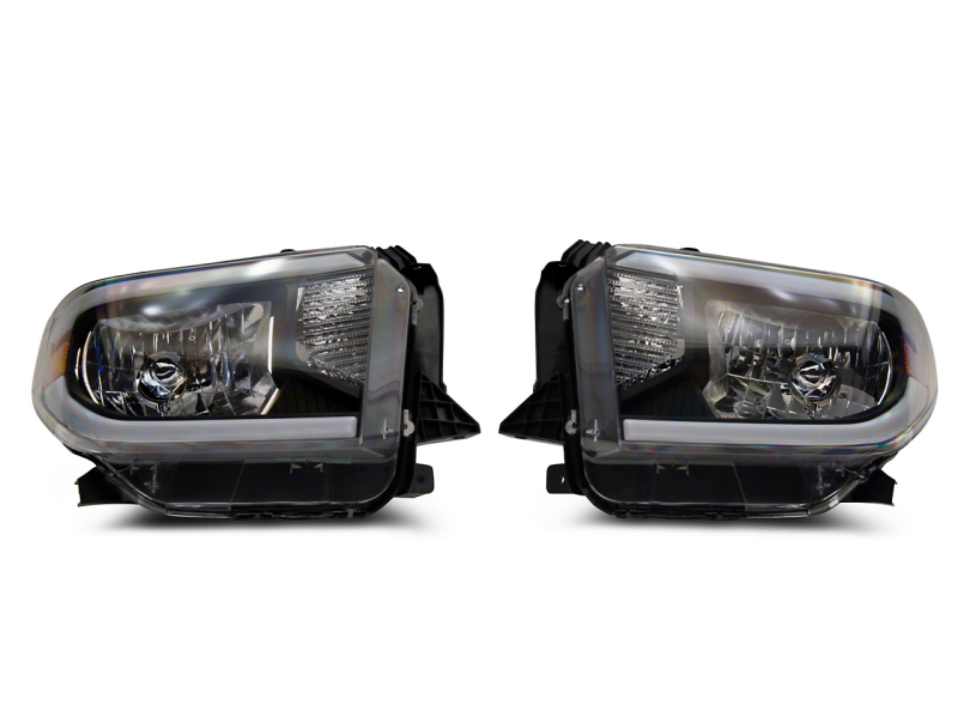 Picture of Raxiom 14-21 Toyota Tundra Axial Series Headlights w- LED Bar- Blk Housing Clear Lens
