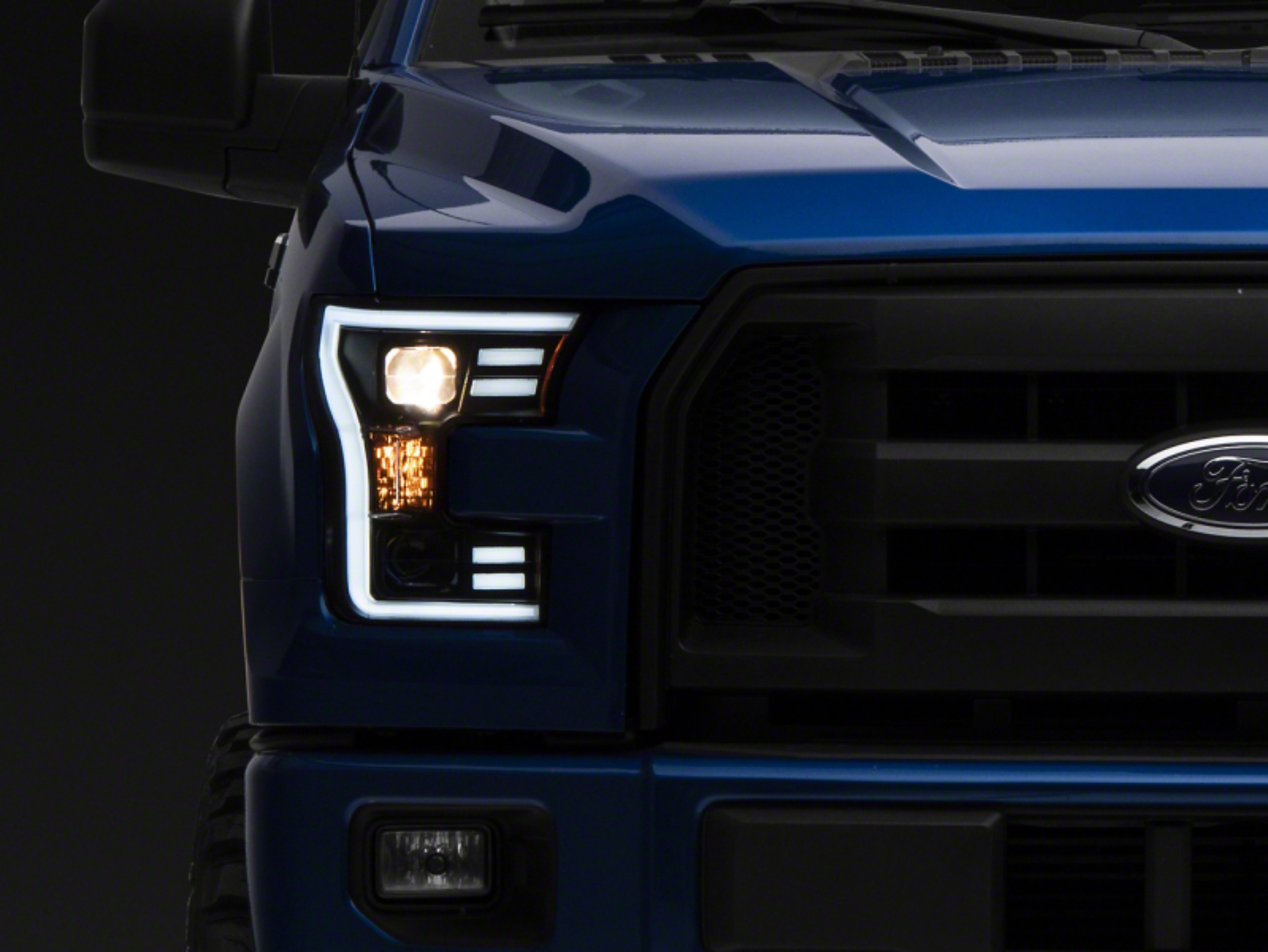 Picture of Raxiom 15-17 Ford F-150 G3 Projector Headlights w- LED Accent- Blk Housing Clear Lens