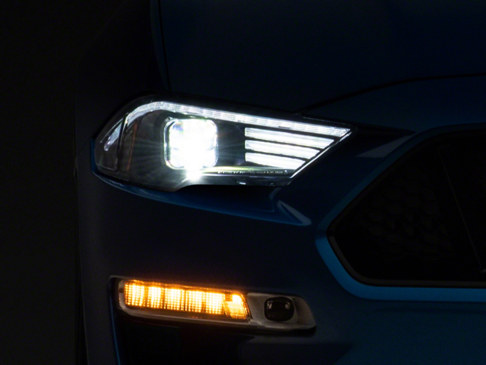 Picture of Raxiom 18-23 Ford Mustang GT EcoBoost LED Projector Headlights- Blk Housing Clear Lens
