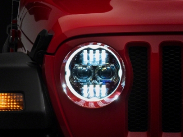 Picture of Raxiom 18-23 Jeep Wrangler JL Axial Series 9-In Angel Eye LED Headlights- Blk Housing Clear Lens