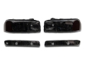 Picture of Raxiom 99-06 GMC Sierra 1500 Axial Series OEM Crystal Rep Headlights- Chrome Housing- Smoked Lens