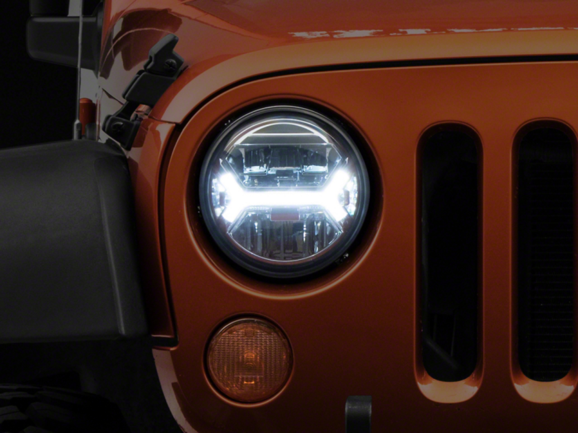 Picture of Raxiom07-18 Jeep Wrangler JK LED Halo Projector Headlights- Chrome Housing Clear Lens