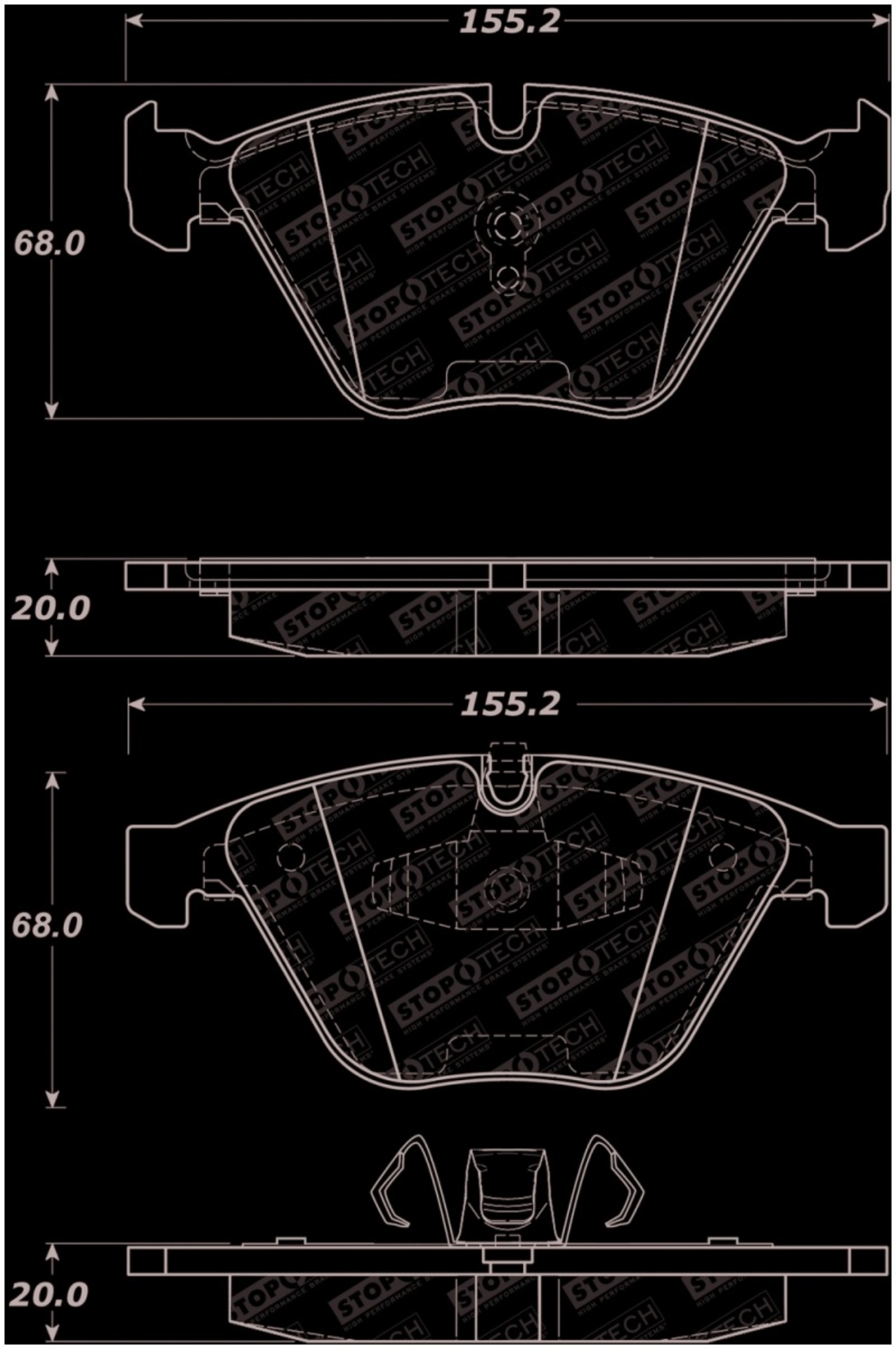 Picture of StopTech Street Select Brake Pads - Front 07-13 BMW 328i