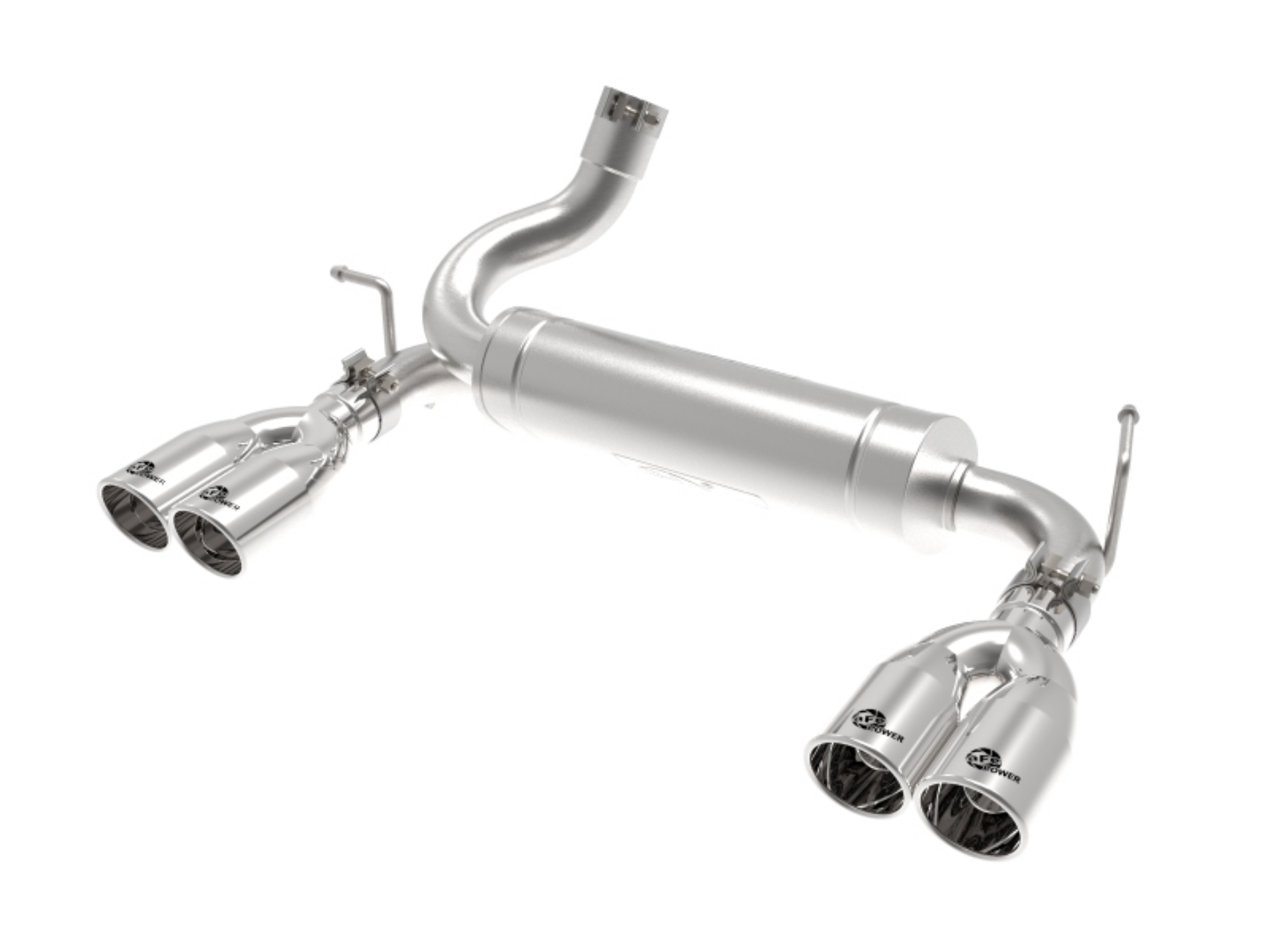 Picture of aFe Vulcan Series 2-5in 304 SS Axle-Back Exhaust Polished 07-18 Jeep Wrangler JK V6-3-6-3-8L