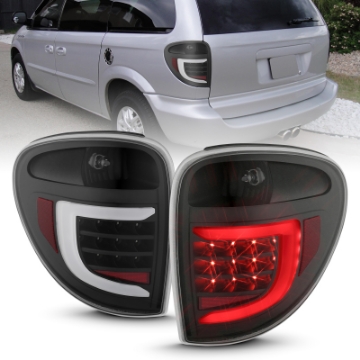 Picture of ANZO 2004-2007 Dodge  Grand Caravan LED Tail Lights w- Light Bar Black Housing Clear Lens