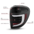 Picture of ANZO 2004-2007 Dodge  Grand Caravan LED Tail Lights w- Light Bar Black Housing Clear Lens