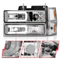 Picture of ANZO 88-98 Chevrolet C1500 Crystal Headlights w-Light Bar Chrome Housing w- Signal Side Markers 8Pcs