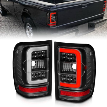 Picture of ANZO 2001-2011 Ford  Ranger LED Tail Lights w- Light Bar Black Housing Clear Lens
