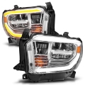 Picture of ANZO 2014-2021 Toyota Tundra LED Crystal Headlights w- Switchback Chrome Housing w- DRL