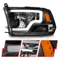 Picture of ANZO 2009-2020 Dodge Ram 1500 Full LED Square Projector Headlights w- Chrome Housing Black Amber