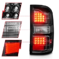 Picture of ANZO 2014-2018 GMC Sierra LED Tail Lights Black Housing Clear Lens