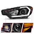 Picture of ANZO 2014-2016 Kia Forte Projector Headlights w- Light Bar Black Housing w- DRL