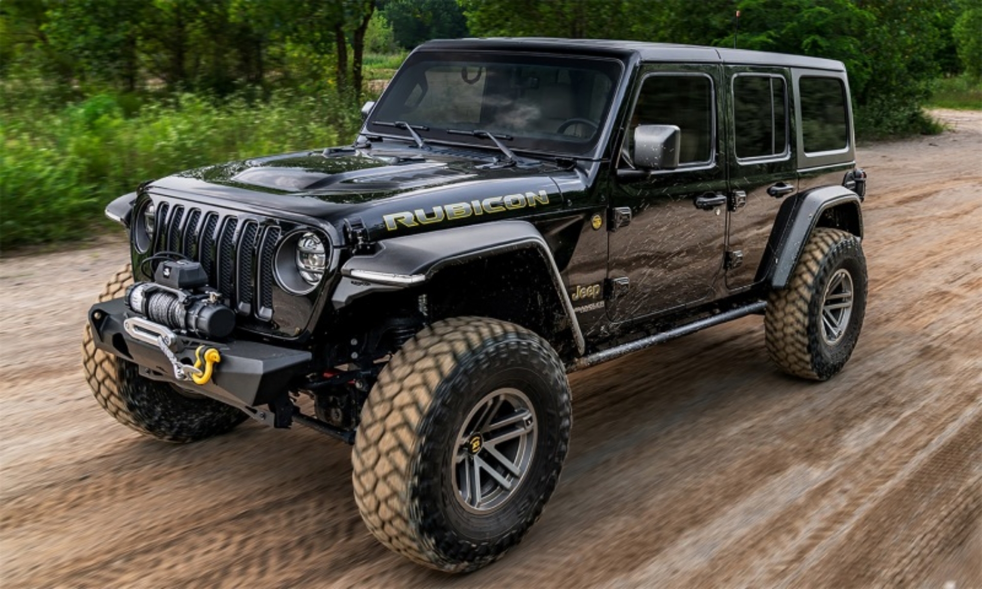 Picture of Bushwacker 18-21 Jeep Wrangler JL 2-Door & 4-Door Flat Style Flares 4pc - Black