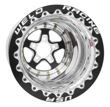 Picture of Weld Alumastar 2-0 15x10 - 5x4-5 BP - 6in- BS Black Wheel - Single Beadlock