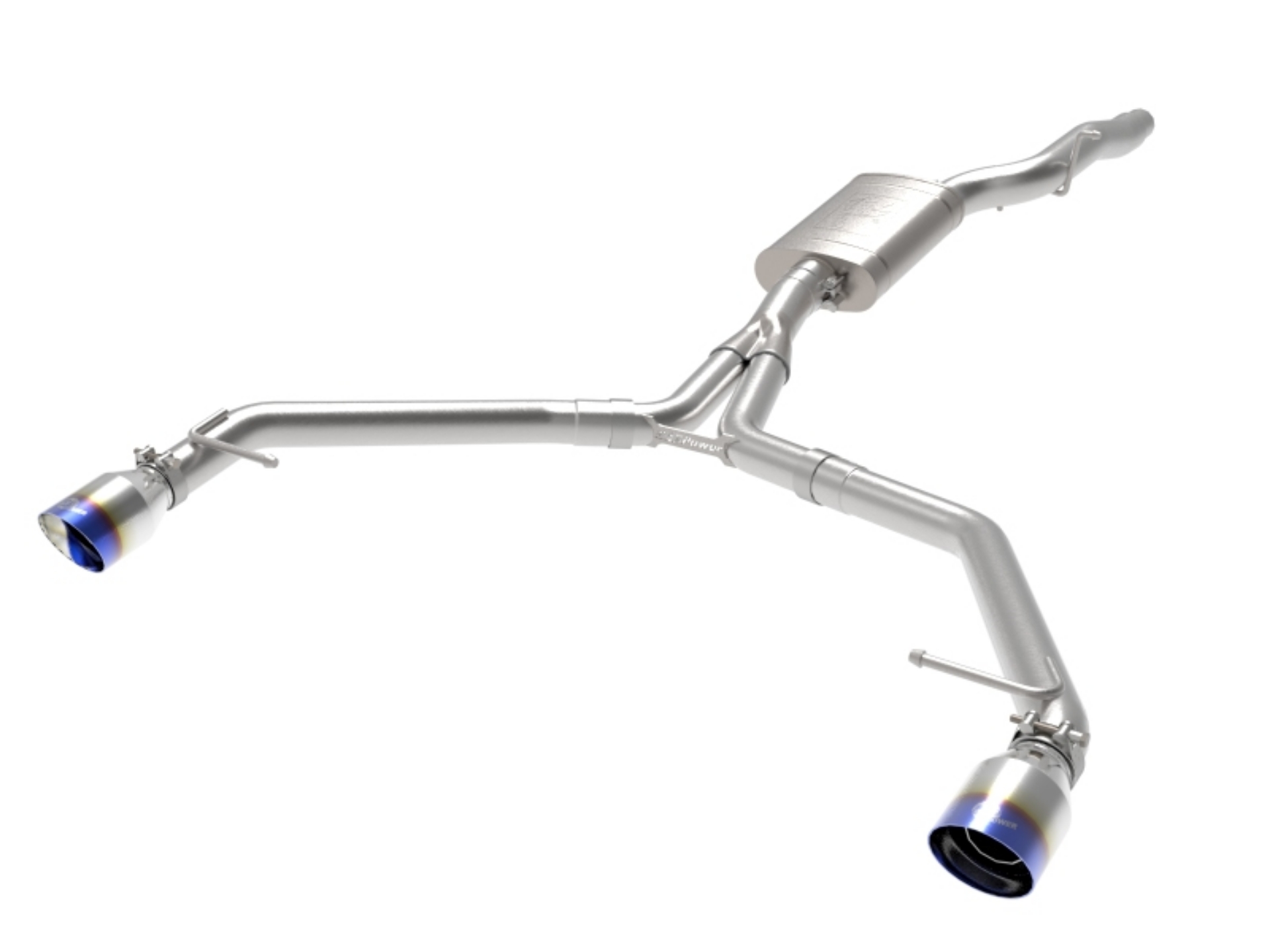 Picture of afe MACH Force-Xp 13-16 Audi Allroad L4 SS Axle-Back Exhaust w- Blue Flame Tips