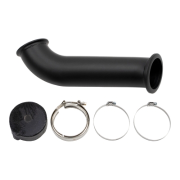 Picture of Wehrli 04-5-07 Dodge Ram Cummins 4in Down Pipe - w-High Mount S400 Turbo & 2nd Gen Manifold