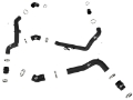 Picture of aFe 20-23 Ford Explorer ST V6 3-0L tt BladeRunner Aluminum Hot and Cold Charge Pipe Kit - Black