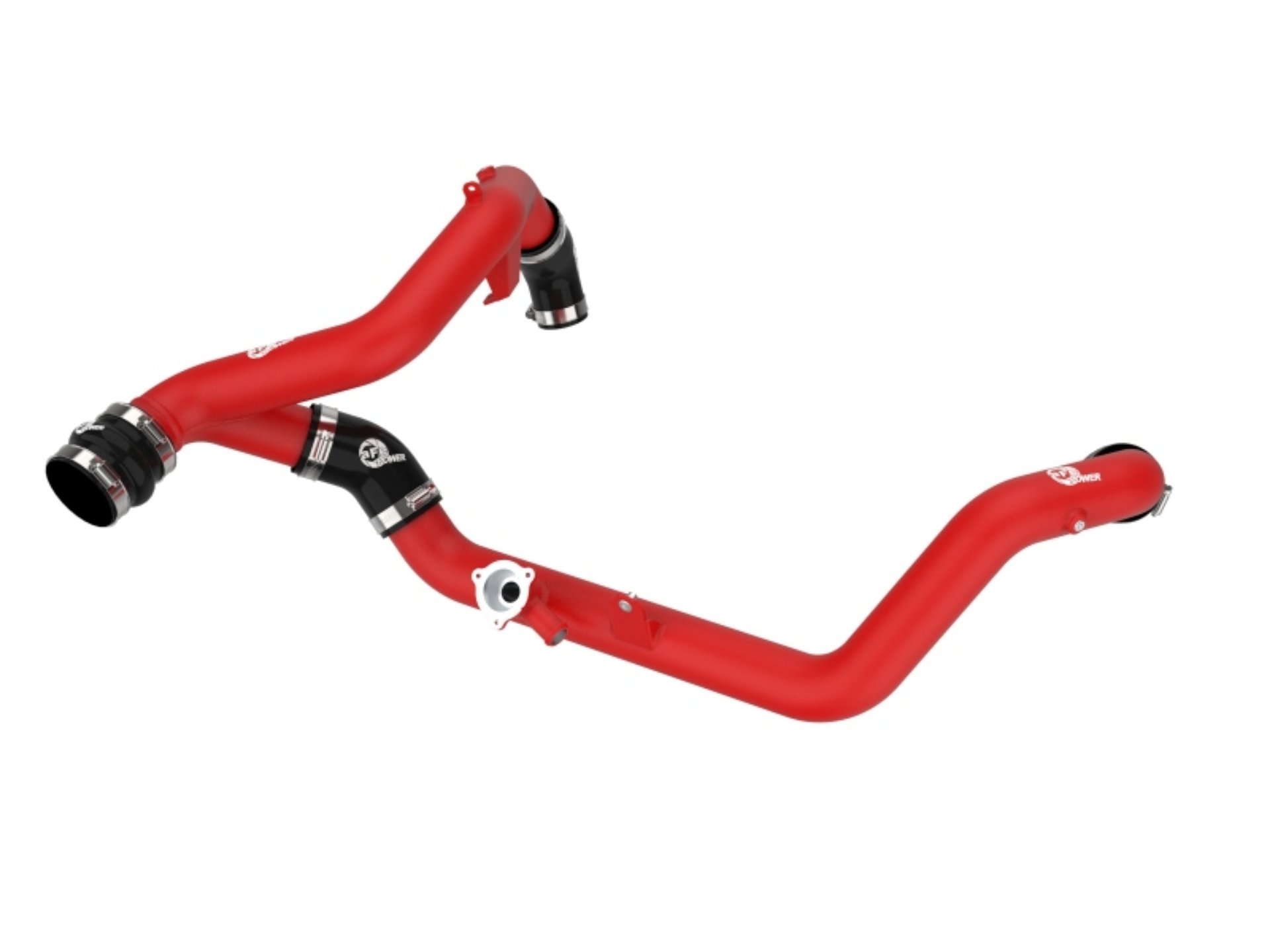 Picture of aFe Bladerunner 2-1-4 IN Aluminum Hot Charge Pipe Black 20-23 Ford Explorer-Explorer ST - Red