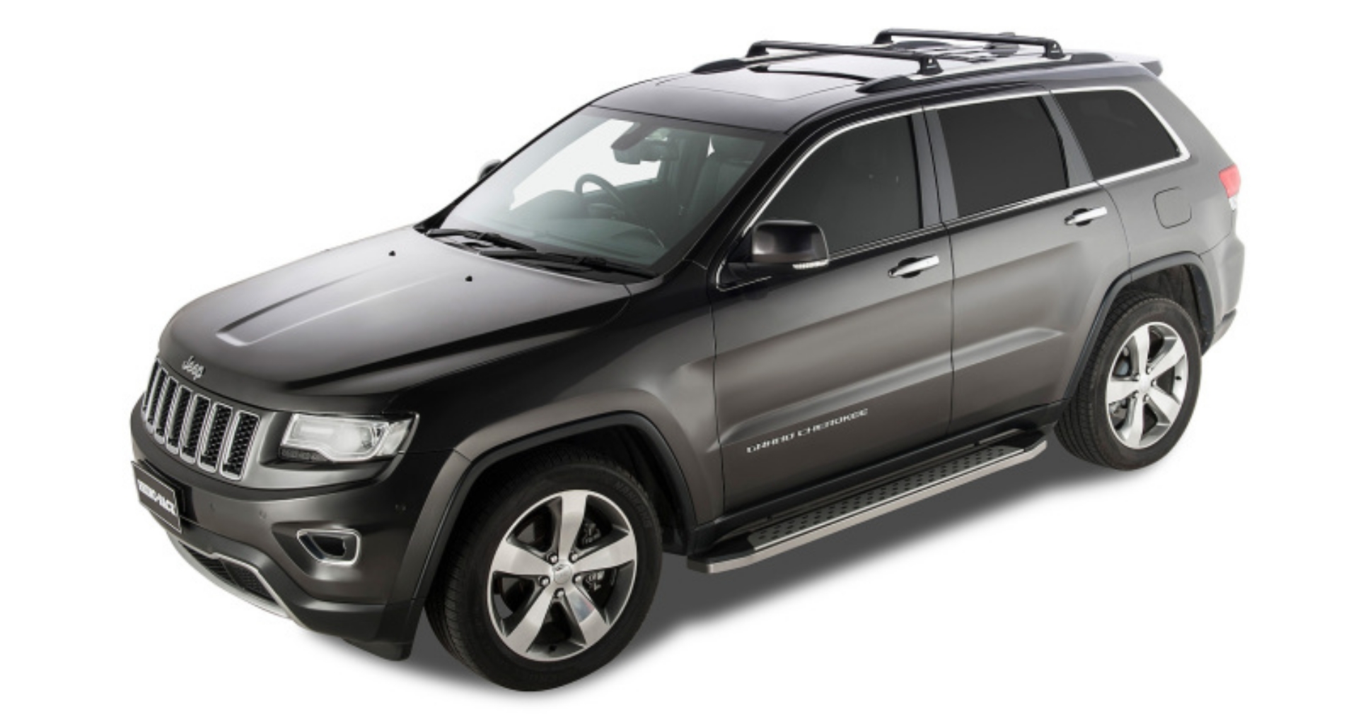 Picture of Rhino-Rack 11-21 Grand Cherokee WK2 4 Door SUV w-Metal Roof Rails Vortex RVP 2 Bar Roof Rack - Black