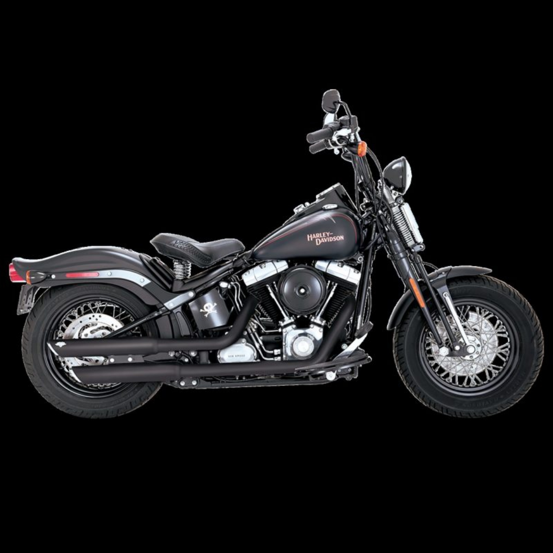 Picture of Vance & Hines HD Softail Deluxe-Slim-Crossbones Ts S-OS Slip-On Exhaust