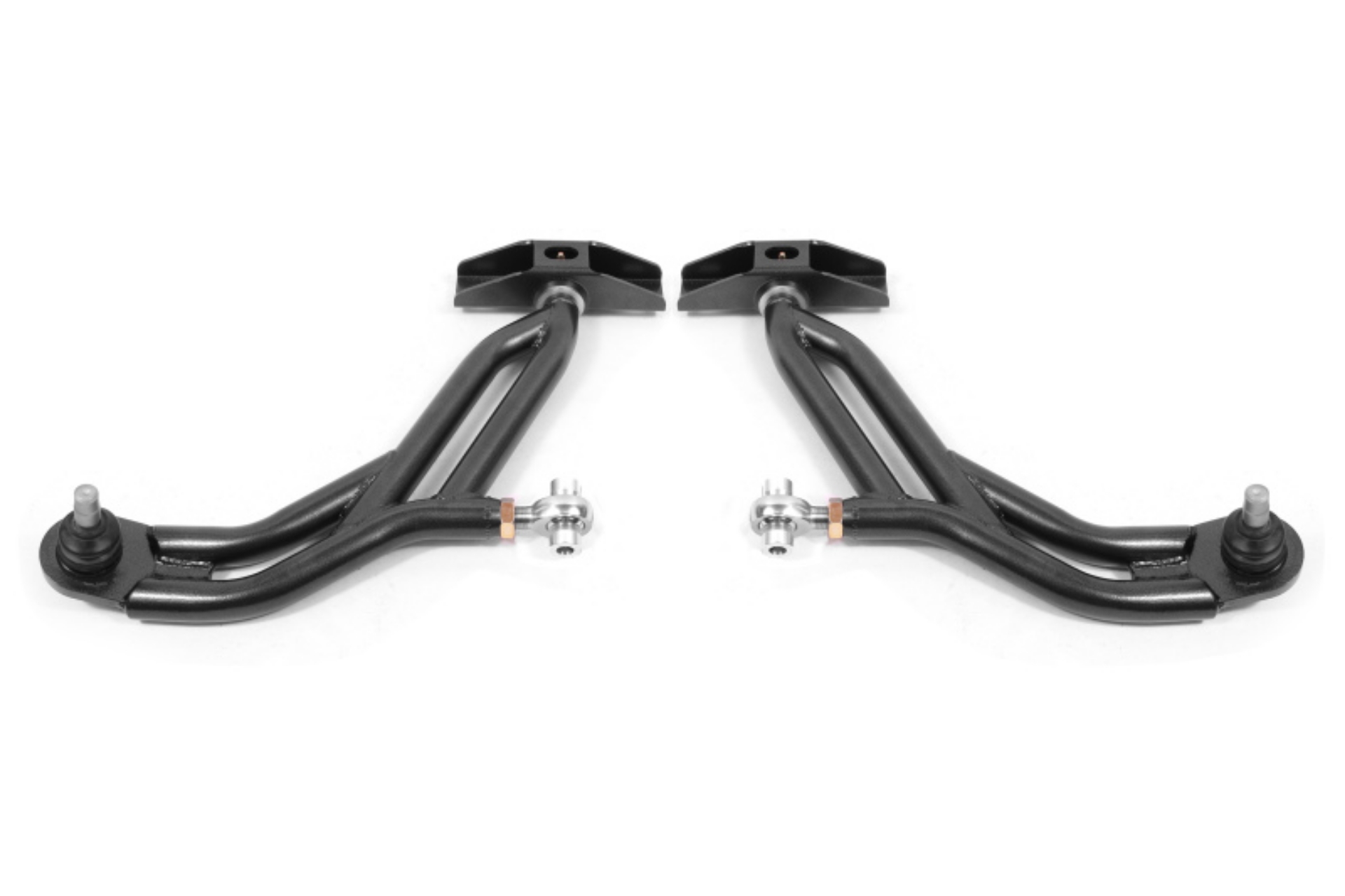Picture of BMR 10-14 Ford Mustang Adj- Lower A-Arms w- Delrin-Rod End - 18mm Tall Ball Joint - Black Hammertone