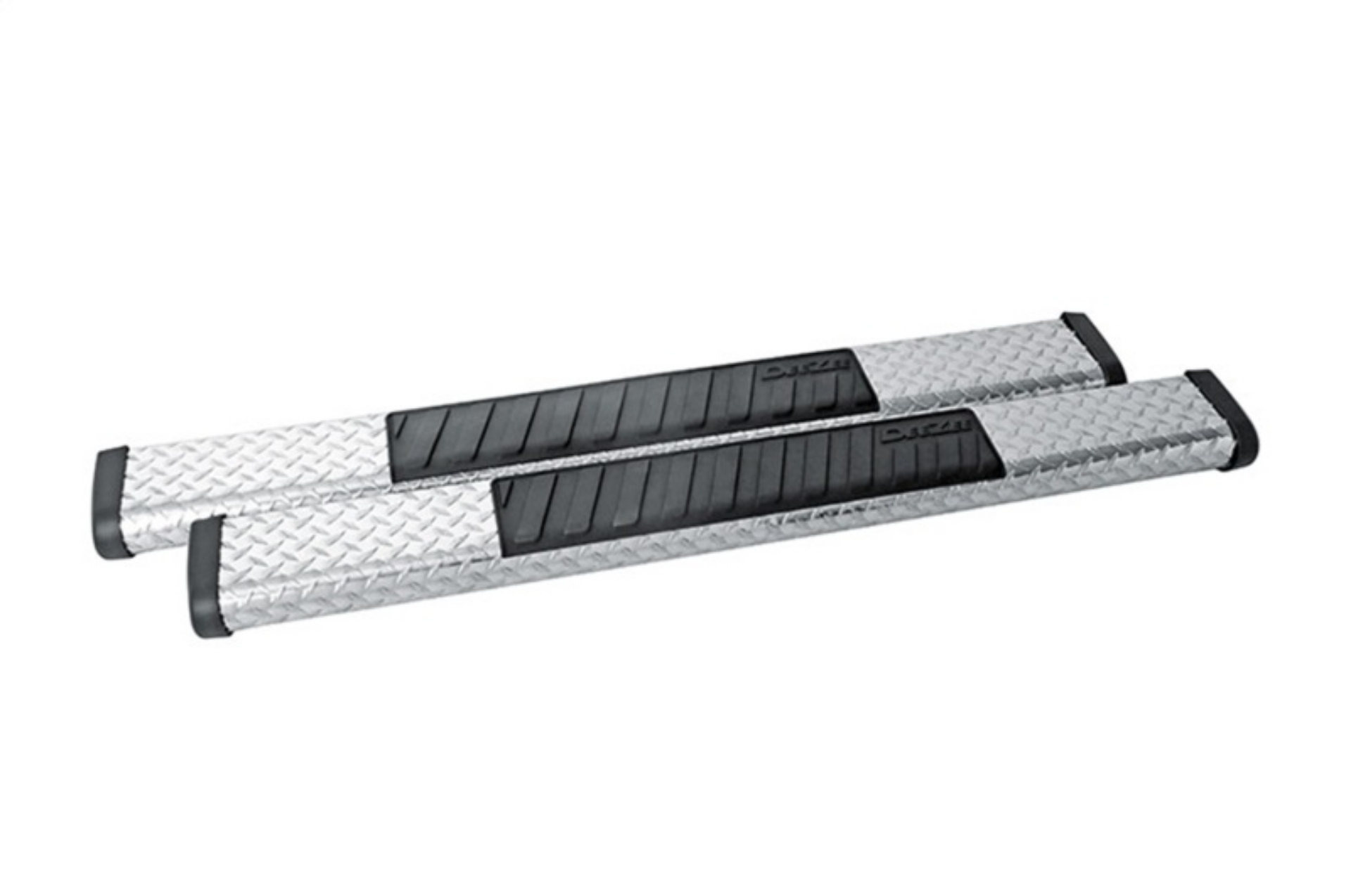 Picture of Deezee Universal Tubes - 6In Oval - Black Tread Aluminum RegCab