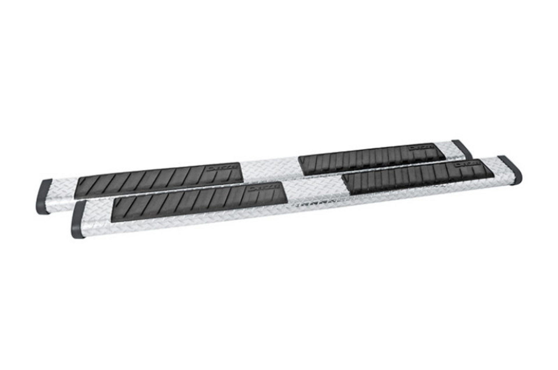 Picture of Deezee Universal Tubes - 6In Oval - Black Tread Aluminum ExtCab