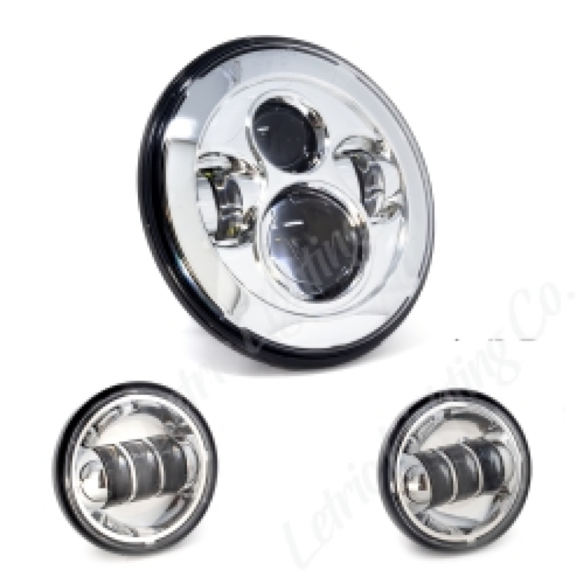 Picture of Letric Lighting 7in Led Hdlght W-Pass Lmps Chr
