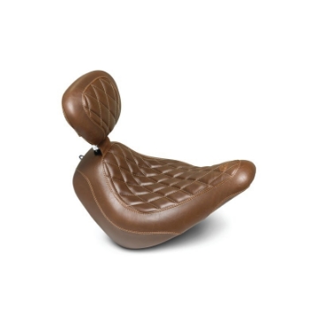 Picture of Mustang 18-21 Harley Low Rider, Sport Glide Wide Tripper Solo Seat w-Driver Backrest Diamond - Brown