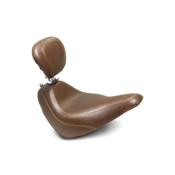 Picture of Mustang 18-21 Harley Street Bob Wide Tripper Solo Seat w- Driver Backrest - Brown