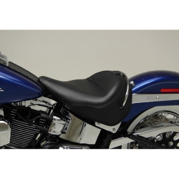 Picture of Mustang 05-17 Harley Deluxew- Standard Rack Wide Touring Solo Seat w-Driver Backrest - Black