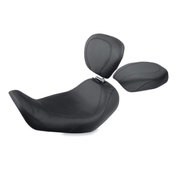 Picture of Mustang 06-17 Harley Dyna Wide Tripper Solo Seat w-Driver Backrest - Black