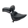 Picture of Mustang 00-15 Harley Softail Standard Rear Tire Standard Touring Solo Seat w-Driver Backrest - Black