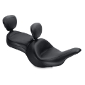 Picture of Mustang 11-19 Kawasaki Vulcan 1700, Vaquero Std Touring 1PC Seat w-Driver and Pass Backrest - Black