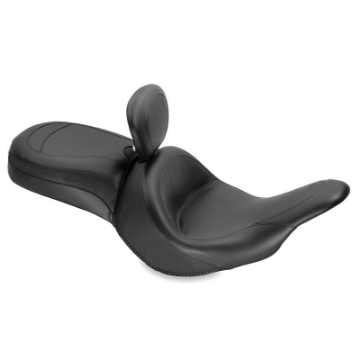 Picture of Mustang 11-19 Kawasaki Vulcan 1700, Vaquero Std Touring 1PC Seat w-Driver Backrest - Black