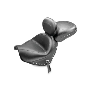 Picture of Mustang 09-21 Suzuki Boulevard C50-C50T Standard Touring 2PC Seat w-Driver Backrest w-Studs - Black