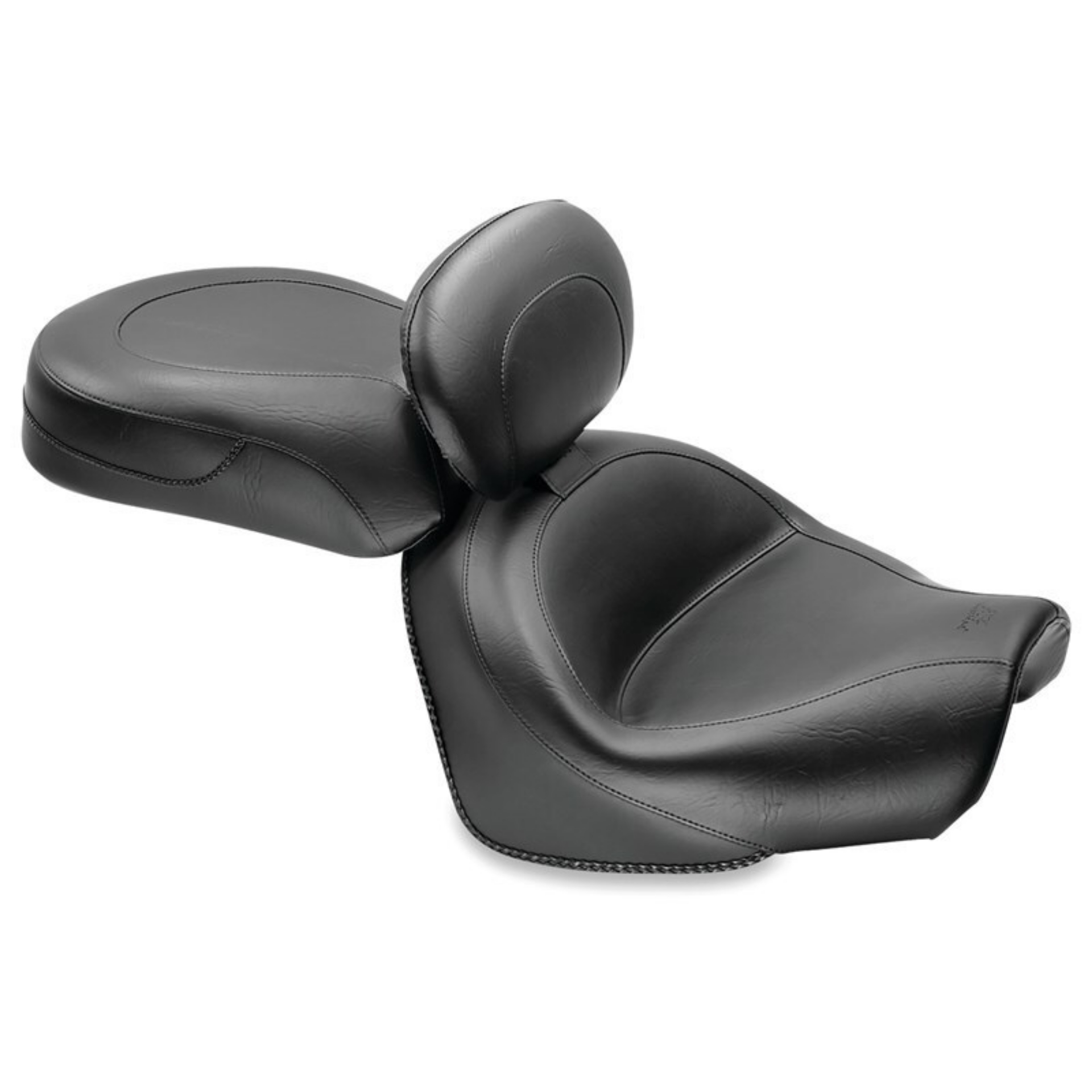 Picture of Mustang 09-17 Yamaha V-Star 950, 950 Tourer Std Touring 2PC Seat w-Driver Backrest - Black