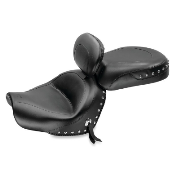 Picture of Mustang 09-17 Yamaha V-Star 950, 950 Tourer Std Touring 2PC Seat w-Driver Backrest Studs - Black