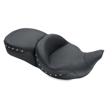 Picture of Mustang 08-21 Harley Electra Glide,Rd Glide,Rd King,Str Glide Super Touring 1PC Seat w-Studs - Black