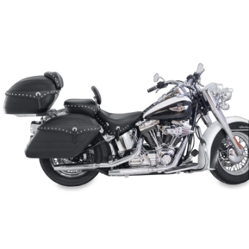 Picture of Mustang 06-17 Harley Softail Wide Tire 200mm Wide Touring Recessed Passenger Seat w-Studs - Black