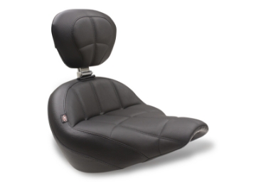 Picture of Mustang 18-21 Harley Street Bob Standard Touring Solo Seat w-Driver Backrest - Black
