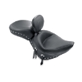 Picture of Mustang 00-15 Harley Softail Std Rear Tire Wide Touring Solo Seat w-Driver Backrest w-Studs - Black
